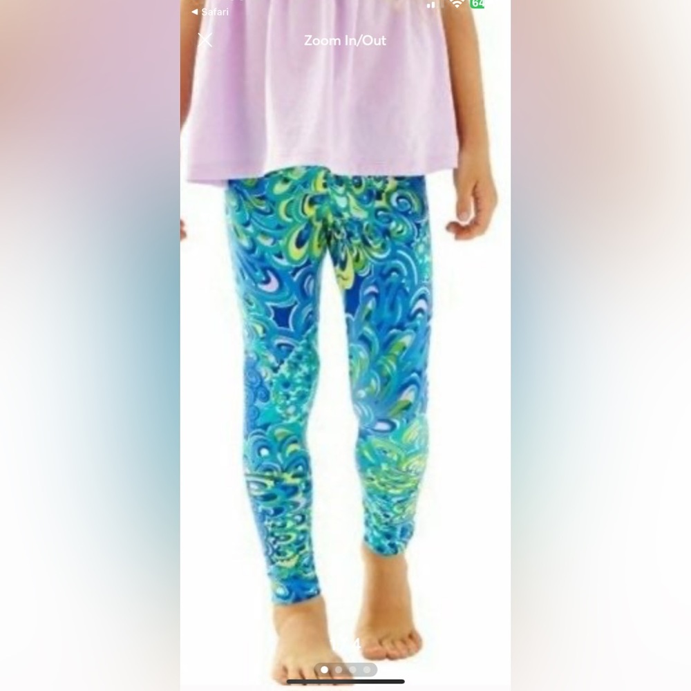 SOLD. EUC. LillyPulitzer Girls Size XL 12-14 Maia Leggings in Lilly Lagoon